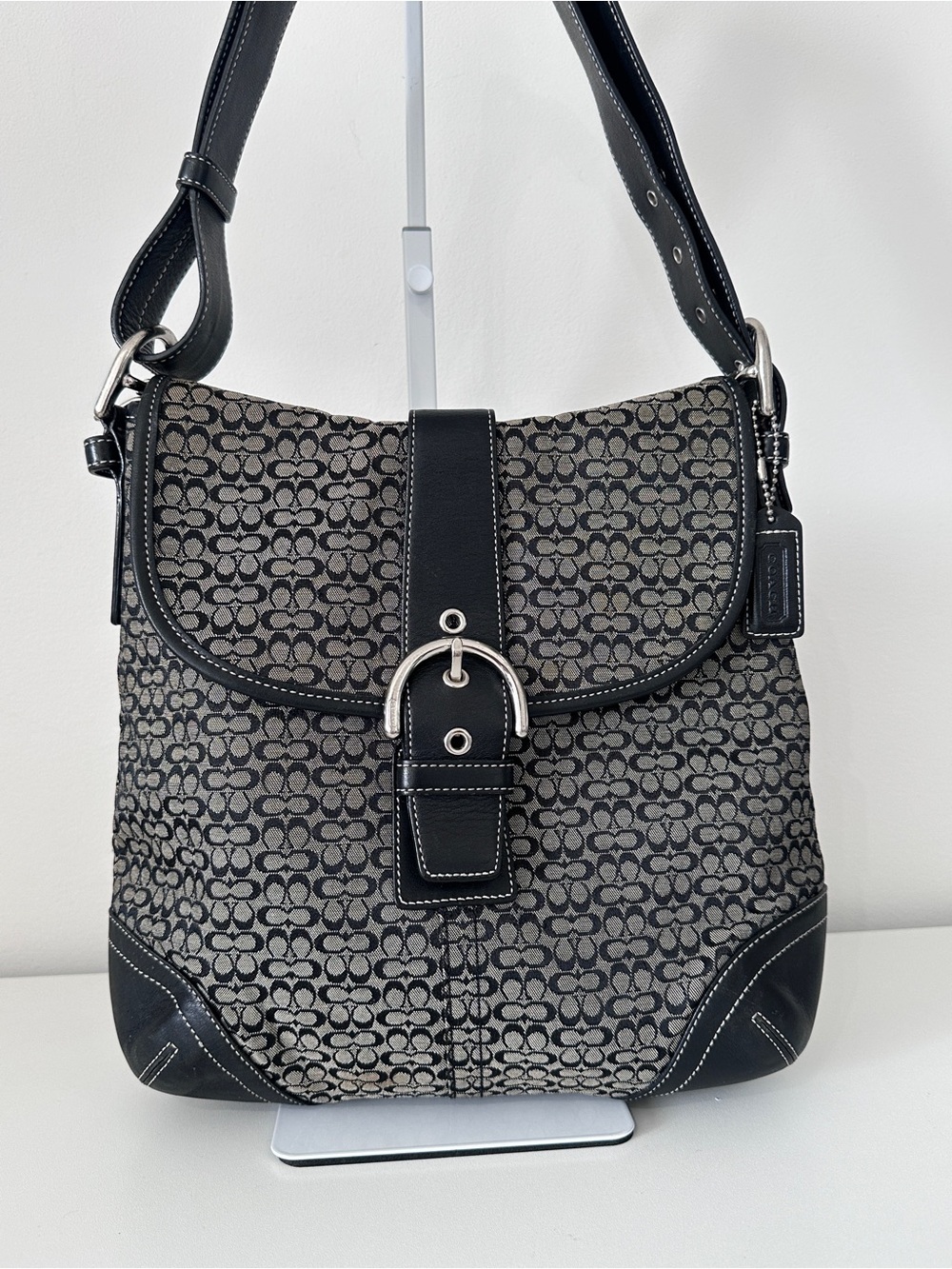 Coach Vintage Signature Jacquard Canvass and Leather shoulder/crossbody bag